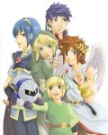  blonde_hair blue_eyes blue_hair brown_hair cape fire_emblem fire_emblem:_souen_no_kiseki fire_emblem_path_of_radiance gloves green_eyes hairband headband ike kid_icarus kirby_(series) link manly marth mask meta_knight nintendo pit pointy_ears smile super_smash_bros. the_legend_of_zelda tiara toon_link wings 