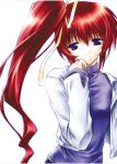  comic_party hair_ribbon jacket long_hair mori_no_kiriko morino_kiriko red_hair redhead ribbon ribbons side_ponytail takase_mizuki 