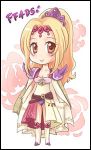  blonde_hair blue_eyes cape chibi female final_fantasy final_fantasy_iv hair_ornament leotard long_hair rosa_farrell shoulder_pads solo souchi tiara yellow_eyes 