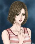  brown_hair chita_(artist) eileen_galvin lipstick short_hair silent_hill silent_hill_4 tank_top 