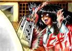  angry angry_german_kid bow computer computer_keyboard empty_eyes funny houraisan_kaguya neet parody ragequit reisen_udongein_inaba tears touhou yagokoro_eirin 