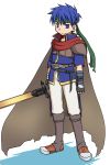  blue_hair cape fire_emblem fire_emblem:_souen_no_kiseki fire_emblem_path_of_radiance fire_emblem_radiant_dawn gloves headband ike male sword weapon 