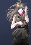  blue_eyes brown_hair gun long_hair military military_uniform oofuji_reiichirou uniform weapon 