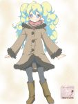  1girl boots child curly_hair jacket maruki_(punchiki) nia_teppelin pantyhose scarf tengen_toppa_gurren_lagann 