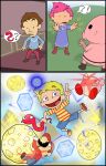  ? artist_request awesome_face blonde_hair blue_eyes brown_hair duster_(mother) facial_hair gloves hat highres kirby kirby_(series) kumatora lucas mario mother_(game) mother_3 mustache nintendo overalls pigmask pink_hair rope_snake short_hair smile super_mario_bros. super_smash_bros. 