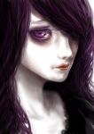  face hair_over_one_eye inuboe pale pale_skin purple_eyes purple_hair violet_eyes 