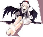  doll_joints dress feet hairband headband ixy red_eyes rozen_maiden silver_hair sitting suigintou toes wings 