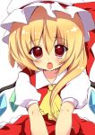  blonde_hair flandre_scarlet hat red_eyes side_ponytail solo subaru_(insmode) the_embodiment_of_scarlet_devil touhou wings 