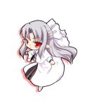  dress long_hair lowres melty_blood pointy_ears red_eyes ribbon ribbons silver_hair tsukihime type-moon white_len 