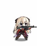  &gt;_&lt; 1girl animated animated_gif assault_rifle bangs battle_rifle blonde_hair blush breasts cape chibi digi-mind_update_(girls_frontline) dress fallen_down full_body g3_(girls_frontline) girls_frontline gloves gun h&amp;k_g3 hair_ornament headset heckler_&amp;_koch holding holding_gun holding_weapon jumping long_hair lowres official_art open_mouth partly_fingerless_gloves red_gloves rifle sidelocks smile solo tearing_up thigh-highs thigh_strap uniform very_long_hair violet_eyes weapon 