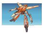  choujikuu_yousai_macross commentary deviantart_username emerson_tung english_commentary gerwalk gradient gradient_background highres machinery macross mecha radio_antenna redesign roundel science_fiction signature sketch solo united_states variable_fighter vf-1 vf-1d 