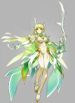  1girl artist_request bodysuit bow_(weapon) breasts cleavage daybreaker_(elsword) elbow_gloves elf elsword erolnu full_body gloves green_eyes green_hair green_neckwear green_wings holding holding_bow_(weapon) holding_weapon large_breasts legs long_hair looking_at_viewer necktie official_art pointy_ears rena_(elsword) skin_tight smile solo thigh_gap transparent_background weapon white_bodysuit white_gloves wings 