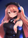  1girl breasts commentary_request detached_sleeves eyebrows_visible_through_hair hair_between_eyes hair_ribbon hairband hand_on_own_chest highres long_hair looking_at_viewer medium_breasts neit_ni_sei open_mouth orange_eyes orange_hair original ribbon sidelocks solo twintails upper_body virtual_youtuber 