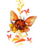  1boy bug butterfly butterfly_wings horns howausa insect kirby:_star_allies kirby_(series) looking_at_viewer morpho_knight shoulder_pads simple_background spoilers white_background white_eyes wings 