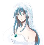  1girl blue_hair breasts commentary_request dress green_eyes highres long_hair maria_traydor open_mouth solo star_ocean star_ocean_anamnesis star_ocean_till_the_end_of_time wedding_dress 