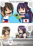  annamakko-tan black_hair comic highres japanese_flag long_hair multiple_girls original philippine_flag real_life speech_bubble 