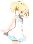  1girl ame025 bangs blonde_hair blunt_bangs green_eyes lillie_(pokemon) looking_at_viewer pokemon pokemon_(anime) pokemon_sm_(anime) simple_background white_background 