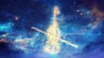  commentary_request constellation czy_(2894456992) galaxy highres instrument night night_sky no_humans original outdoors scenery sky star_(sky) starry_sky violin 