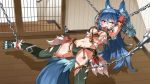  animal_ears artist_request bdsm blue_hair breasts character_request medium_breasts suspension tagme tail 