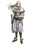  1boy armor bangs blonde_hair boots brown_gloves capelet closed_mouth fire_emblem fire_emblem:_kakusei fire_emblem_heroes full_body gloves haru_(toyst) highres long_hair long_sleeves looking_at_viewer male_focus official_art pants pelvic_curtain riviera_(fire_emblem) sidelocks solo standing transparent_background vambraces 