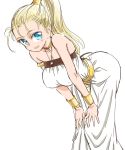  1girl aqua_eyes blonde_hair blue_eyes breasts chrono_trigger cleavage jewelry large_breasts long_hair marle open_mouth ponytail s-a-murai smile solo 
