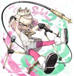  +_+ 1girl cephalopod_eyes crown fingerless_gloves gloves hime_(splatoon) kantoku microphone microphone_stand mole mole_under_mouth pantyhose smile solo splatoon splatoon_2 suction_cups tentacle_hair zipper zipper_pull_tab 