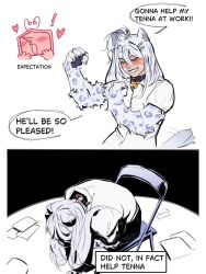  bell_collar chair deltarune ikari_shinji indie_virtual_youtuber leopard_ears leopard_girl leopard_tail metal_chair muscular_female shinji_in_a_chair_(meme) snowie_saber tenna_(deltarune) virtual_youtuber white_hair 