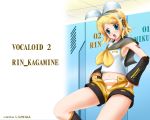  blonde_hair detached_sleeves kagamine_rin open_mouth panties short_hair solo underwear vocaloid 