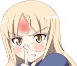  blonde_hair blush forehead glasses long_hair perrine_h_clostermann strike_witches transparent_background vector vector_trace yellow_eyes 