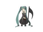  detached_sleeves hatsune_miku musical_note solo twintails vocaloid white 