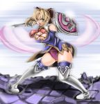  1041_(pixiv) armor breasts cassandra_alexandra cleavage soul_calibur soulcalibur thigh-highs thighhighs 
