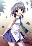  ashita_no_kimi_to_au_tame_ni fujisaki_asahi highres leaf leaves lossy-lossless necktie purple_eyes school_uniform short_hair suzuhira_hiro thigh-highs thighhighs violet_eyes 