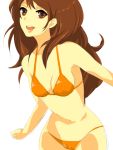  bikini_bottom bikini_top brown_eyes brown_hair kujikawa_rise long_hair persona persona_4 smile swimsuit 