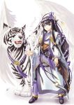  black_hair long_hair original purple_eyes sword tail tiger violet_eyes weapon wings yuu_(artist) yuu_(yuyukaikan) 