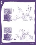 barefoot blanket comic couple marumi monochrome purple sketch sleeping takasu_ryuuji television toradora! translated translation_request waking_up watching_television 