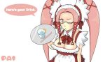  .hack//g.u. .hack//games breasts bursting_breasts cleavage english glasses lowres maid pi pink_hair twintails waitress 