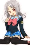  child gakuen_utopia_manabi_straight gakuen_utopia_manabi_straight! horobi manabi_straight nail_polish panties pantyshot plaid red_eyes school_uniform silver_hair skull skulls smile tartan thigh-highs thighhighs ttomm underwear zettai_ryouiki 