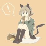 animal_ears cat_ears eating hayato_(meromoni) original scarf socks 