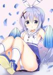  1girl blue_eyes breasts cheerleader kafuu_chino open_mouth panties pom_poms small_breasts solo underwear 