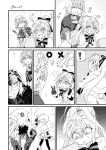  ! 3girls adjusting_hair anger_vein angry armor armored_dress bangs bell black_gloves black_legwear braid capelet circle comic elbow_gloves fate/grand_order fate_(series) flower fur_trim gauntlets gloves headpiece itsuki_(s2_129) jeanne_d&#039;arc_(alter)_(fate) jeanne_d&#039;arc_(fate) jeanne_d&#039;arc_(fate)_(all) jeanne_d&#039;arc_alter_santa_lily long_hair messy_hair mirror multiple_girls ponytail ribbon short_hair silent_comic single_braid smile sparkle spoken_exclamation_mark thigh-highs two_side_up very_long_hair watermark 