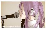  1boy character_name close-up closed_eyes cobalt37564 face grey_background headphones kamui_gakupo long_hair male_focus microphone open_mouth ponytail profile purple_hair shaded_face simple_background upper_body very_long_hair vocaloid 