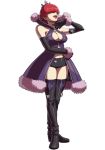  1girl alternate_costume breasts cleavage cleavage_cutout elbow_gloves gloves hair_over_eyes large_breasts long_hair navel official_art ogura_eisuke shermie snk snk_heroines:_tag_team_frenzy solo the_king_of_fighters thigh-highs 