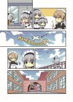  3girls :&lt; admiral_(azur_lane) aircraft airplane azur_lane belchan_(azur_lane) belfast_(azur_lane) blue_eyes brown_hair clouds colonel_aki comic english grey_hair hair_over_one_eye maid maid_headdress multiple_girls sheffield_(azur_lane) thumbs_up 