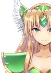  1girl absurdres alice360 blonde_hair blue_eyes closed_mouth collarbone eyebrows_visible_through_hair forehead_jewel highres long_hair looking_at_viewer pauldrons riesz seiken_densetsu seiken_densetsu_3 simple_background smile solo straight_hair upper_body white_background 