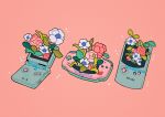  artist_name flower game_boy_advance game_boy_advance_sp game_boy_color handheld_game_console leaf meyoco nintendo no_humans pink_background pink_flower simple_background sparkle white_flower 