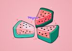  artist_name cake food fruit meyoco no_humans original pink_background see-through simple_background sparkle watermelon 