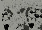  1girl ahoge bikini breasts character_sheet fate/grand_order fate_(series) gloves jeanne_d&#039;arc_(alter)_(fate) jeanne_d&#039;arc_(fate)_(all) large_breasts long_hair shrug swimsuit thigh-highs try 