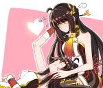  ... 2girls ahoge ara_han bangs bare_shoulders black_hair blush commentary_request elsword hair_ornament hair_stick heart hua_ge_pi lap_pillow long_hair looking_at_another looking_down multiple_girls sakra_devanam_(elsword) selfcest sitting smile spoken_ellipsis thigh-highs wrist_cuffs yama_raja_(elsword) yellow_eyes yuri 