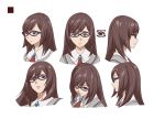  akanesasu_shoujo blue_eyes brown_hair character_request glasses official_art one_eye_closed school_uniform smile source_request 