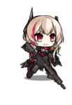  &gt;_&lt; 1girl :d animated animated_gif assault_rifle bangs black_coat black_jumpsuit black_legwear boots chest_plate chibi coat digi-mind_update_(girls_frontline) dinergate_(girls_frontline) eotech fangs full_body gas_mask girls_frontline gun hand_to_own_face headgear holding holding_gun holding_weapon infukun jumpsuit laughing logo lowres m4_carbine m4_sopmod_ii m4_sopmod_ii_(girls_frontline) mechanical_arm multicolored_hair multiple_straps official_art open_clothes open_coat open_mouth pink_hair pointing prosthesis prosthetic_arm red_eyes redhead rifle ro635_(girls_frontline) short_jumpsuit sidelocks smile spoilers standing streaked_hair tearing_up thigh-highs thigh_boots torn_clothes torn_coat torn_jacket trigger_discipline two-tone_hair weapon xd zettai_ryouiki zipper zipper_pull_tab 